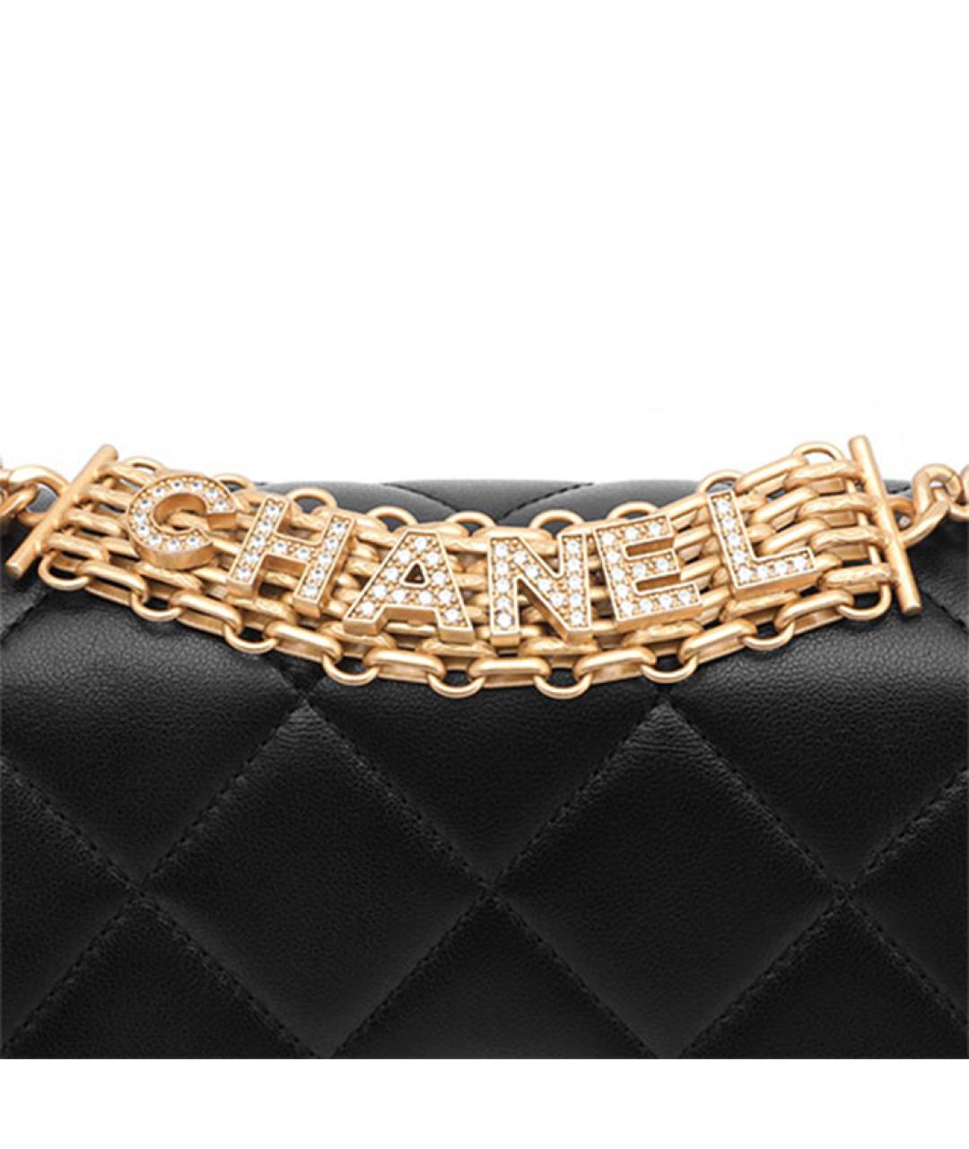 CHANEL Черная кожаная сумка через плечо, фото 5