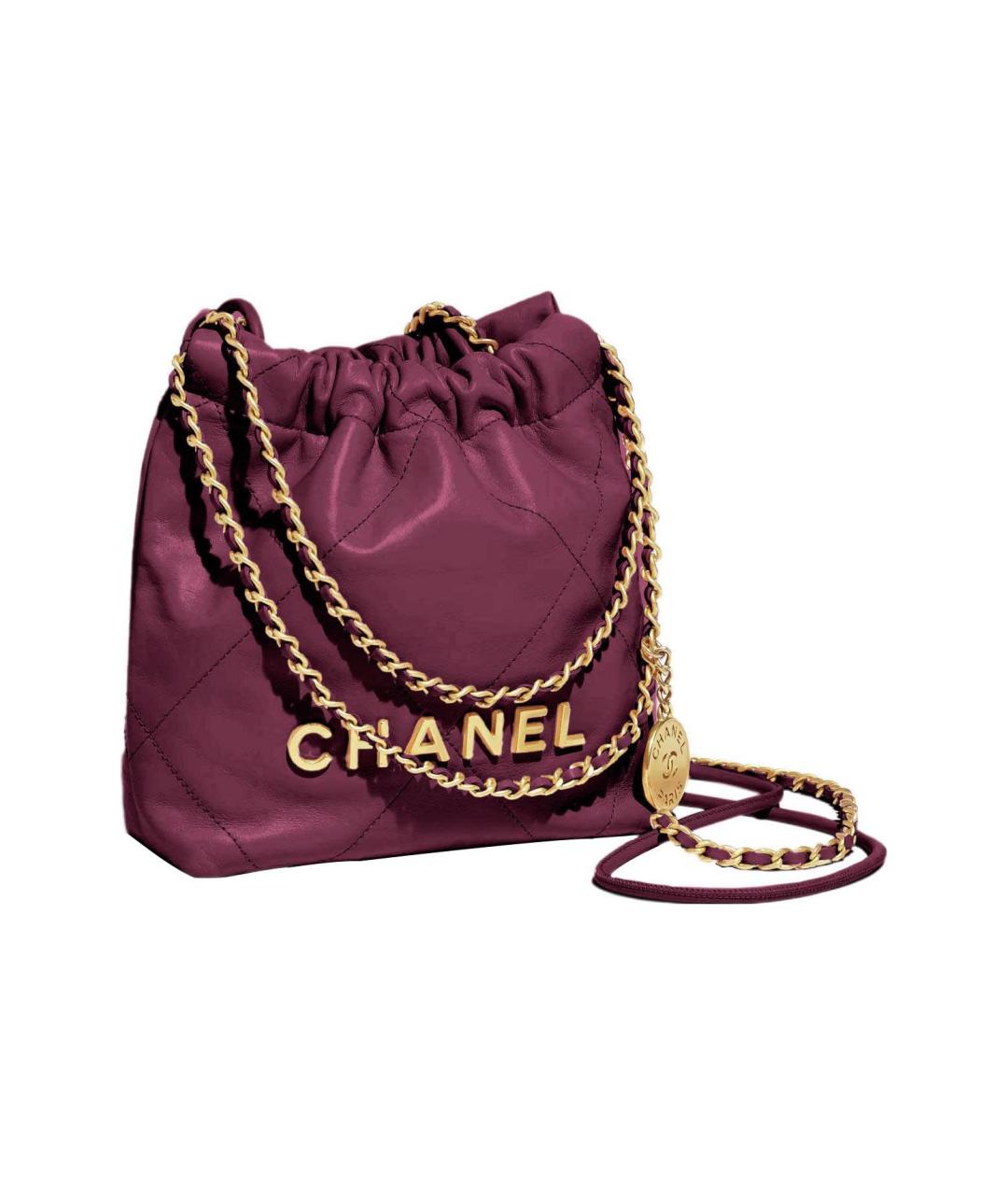 CHANEL Бордовая кожаная сумка через плечо, фото 5