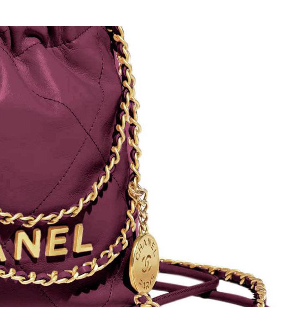 CHANEL Бордовая кожаная сумка через плечо, фото 2