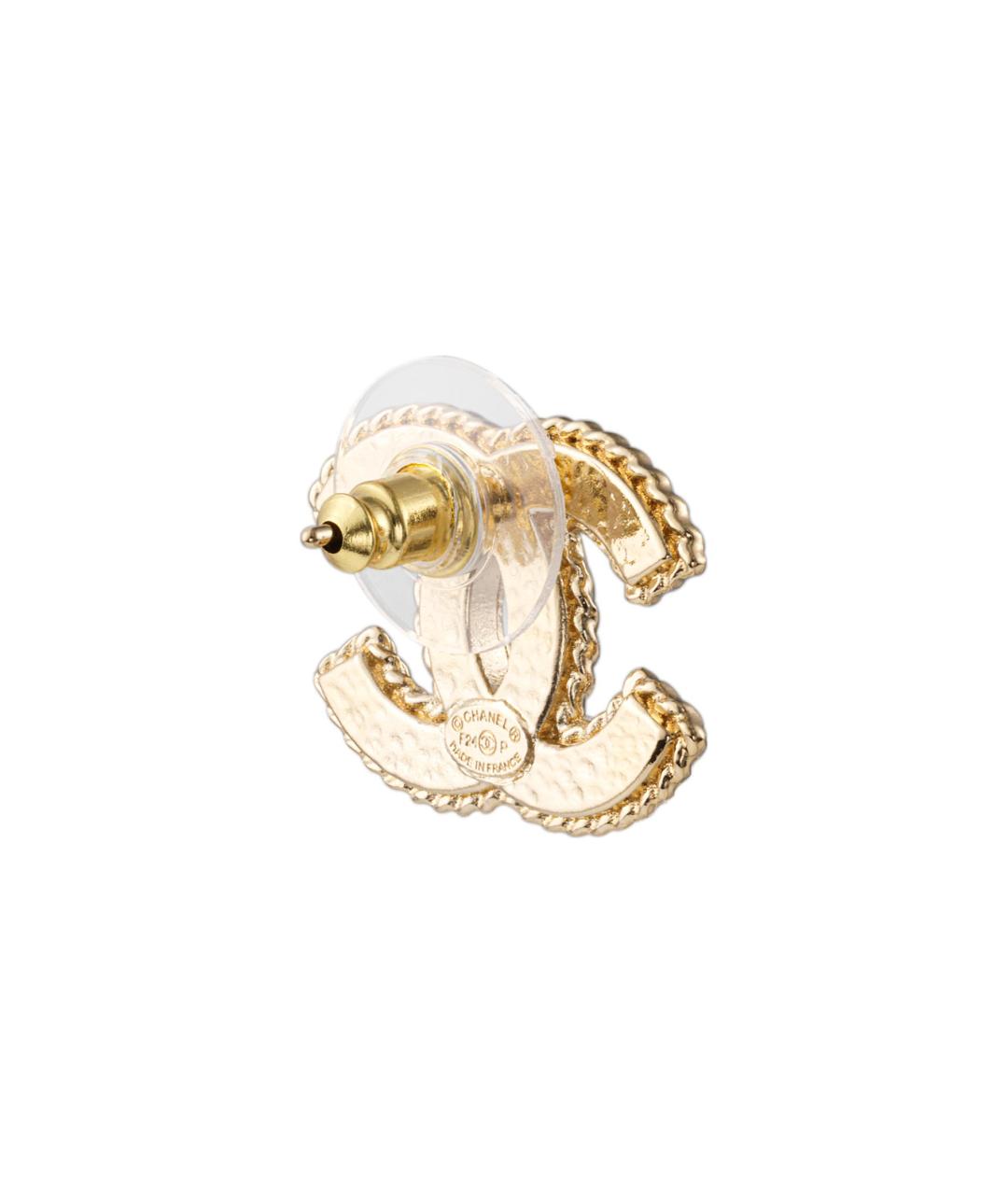 CHANEL Черные латунные серьги, фото 4