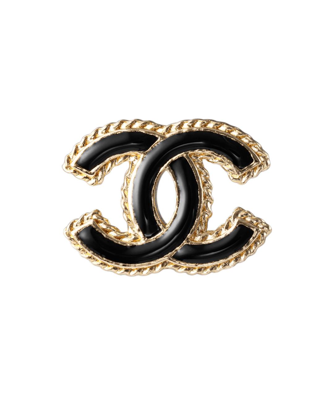 CHANEL Черные латунные серьги, фото 2