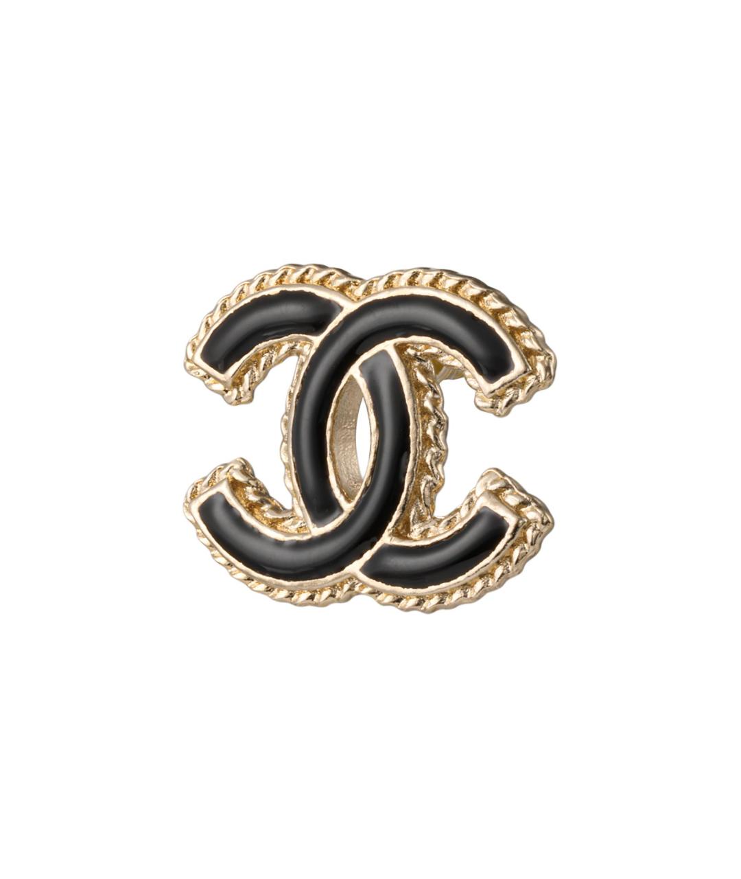 CHANEL Черные латунные серьги, фото 3