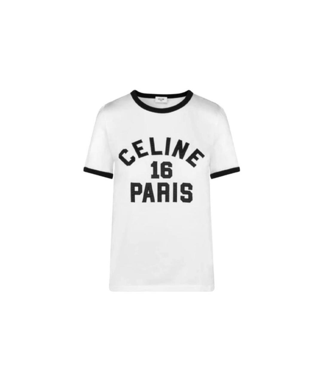 CELINE Белая хлопковая футболка, фото 1
