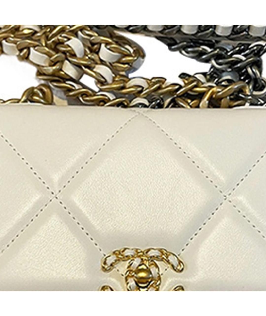 CHANEL Белая кожаная сумка через плечо, фото 2