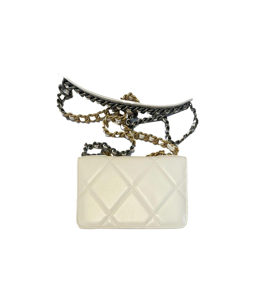 CHANEL Белая кожаная сумка через плечо, фото 3