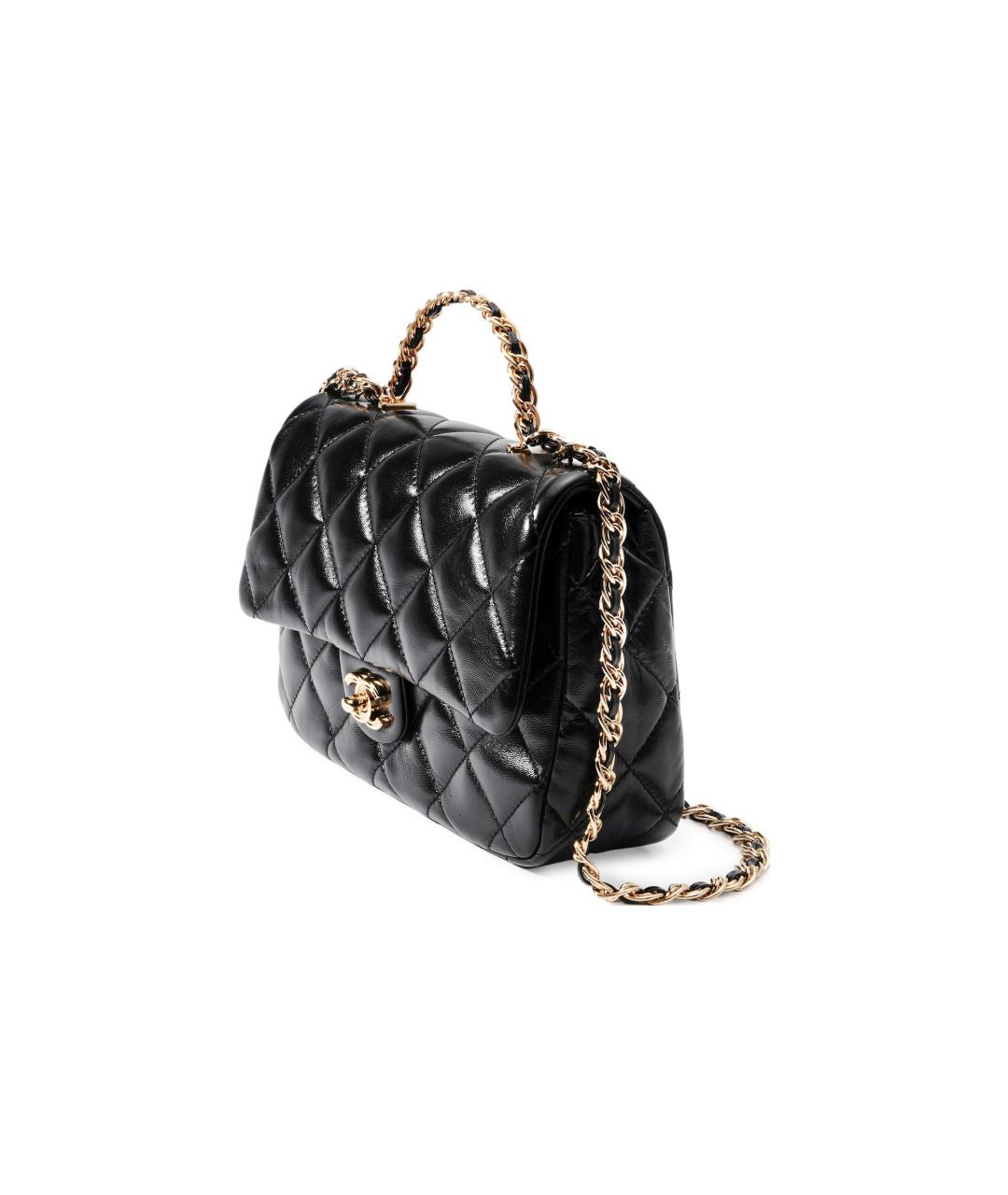CHANEL Черная кожаная сумка через плечо, фото 4