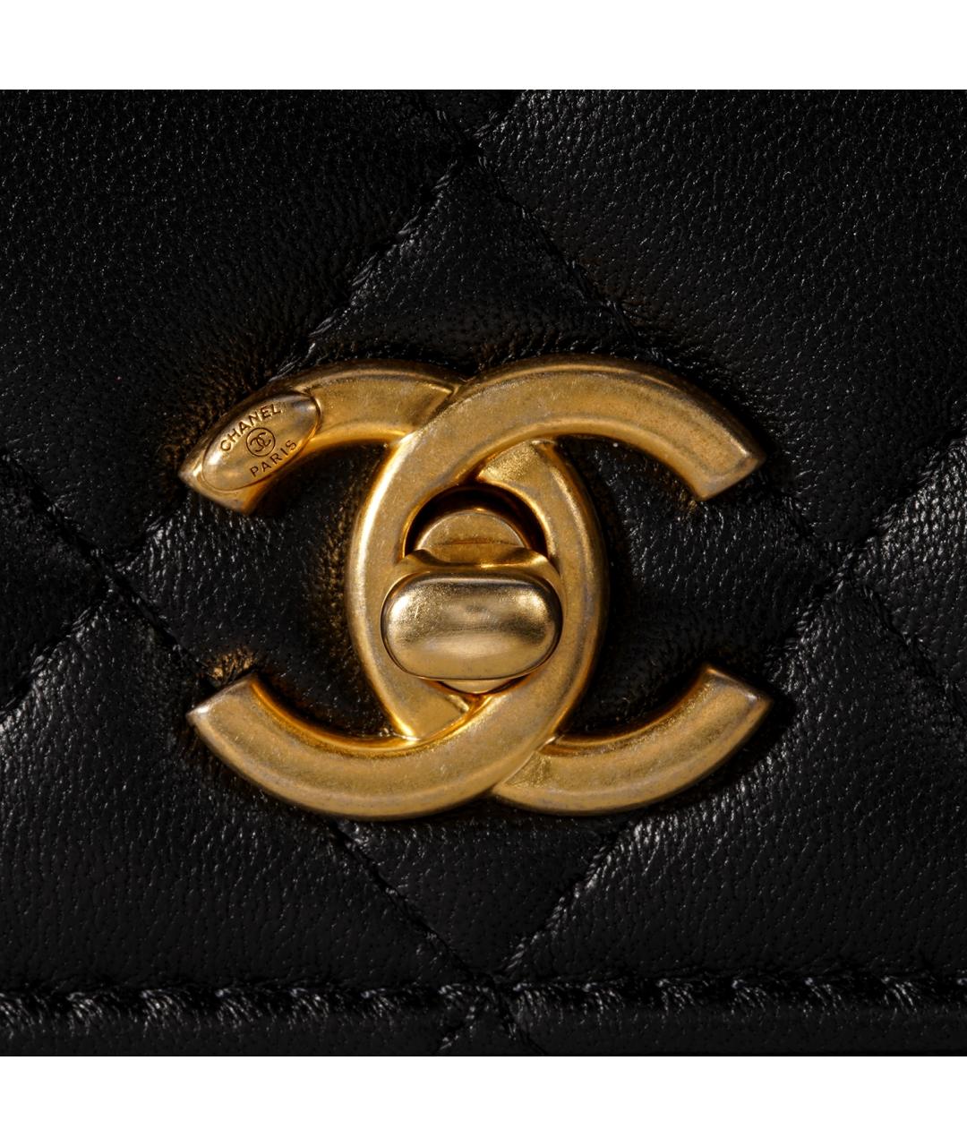 CHANEL Черная кожаная сумка через плечо, фото 4