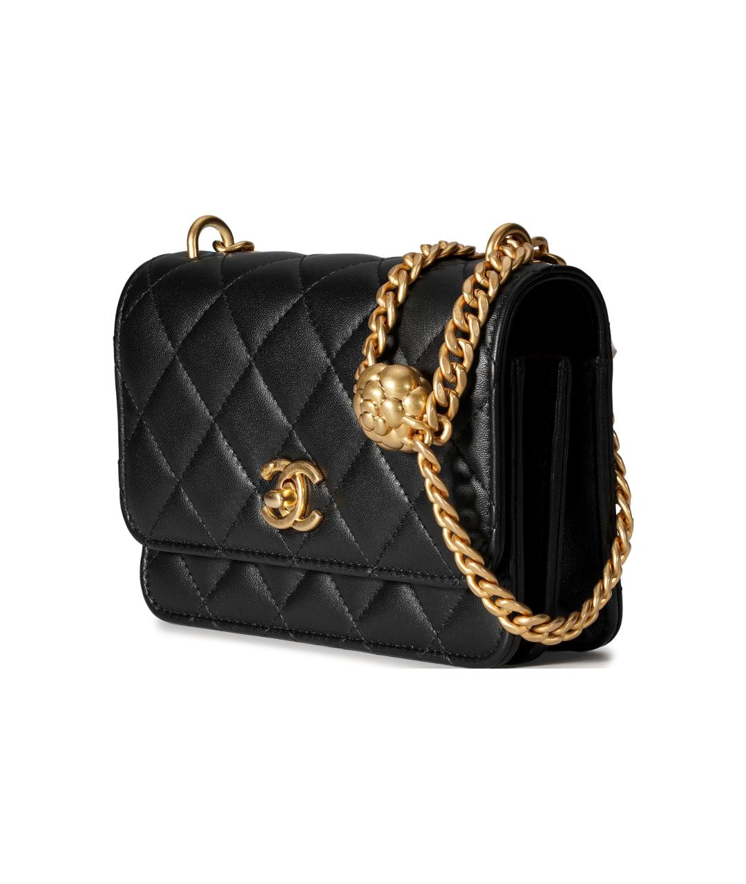 CHANEL Черная кожаная сумка через плечо, фото 3