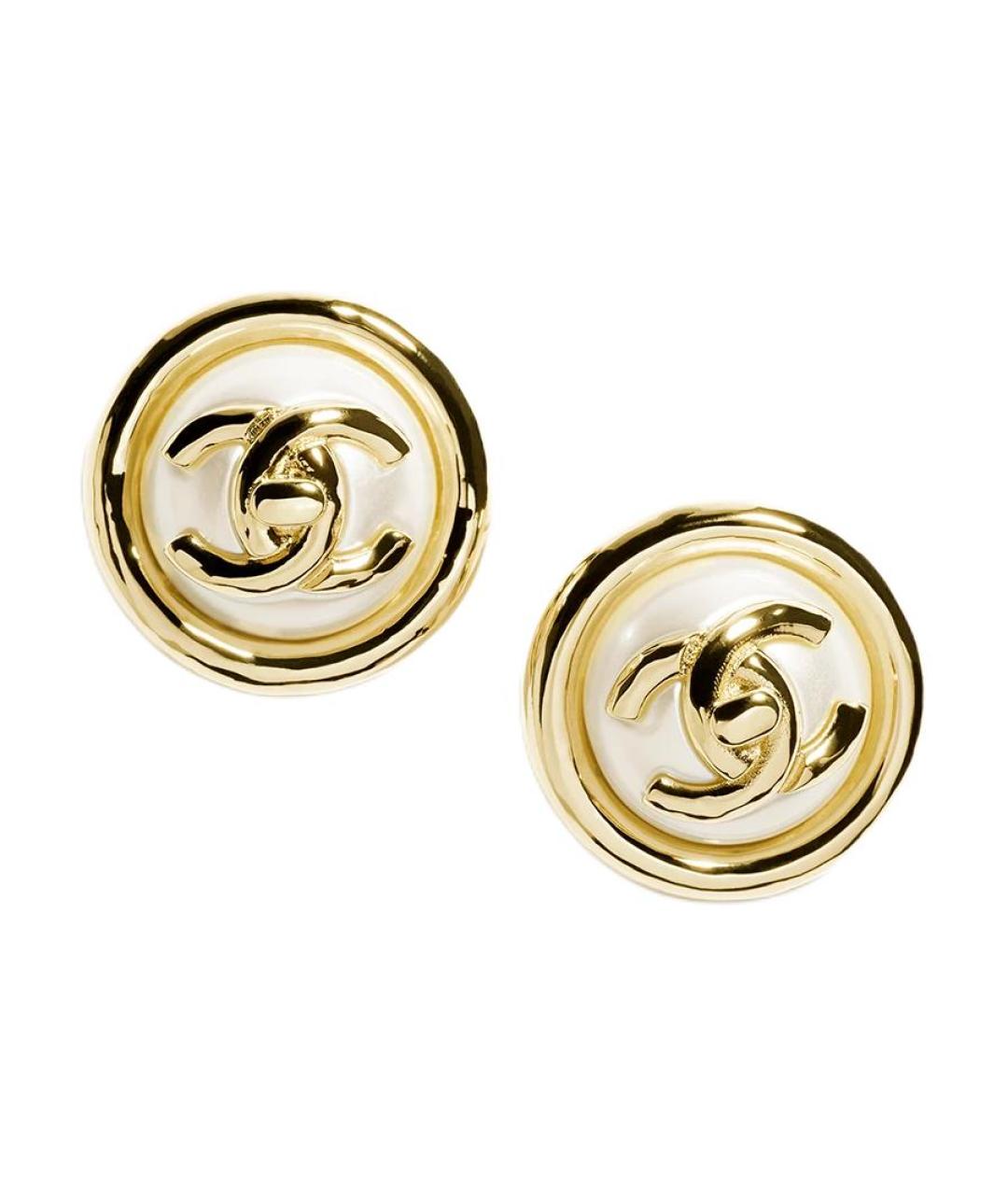 CHANEL Золотые латунные серьги, фото 1