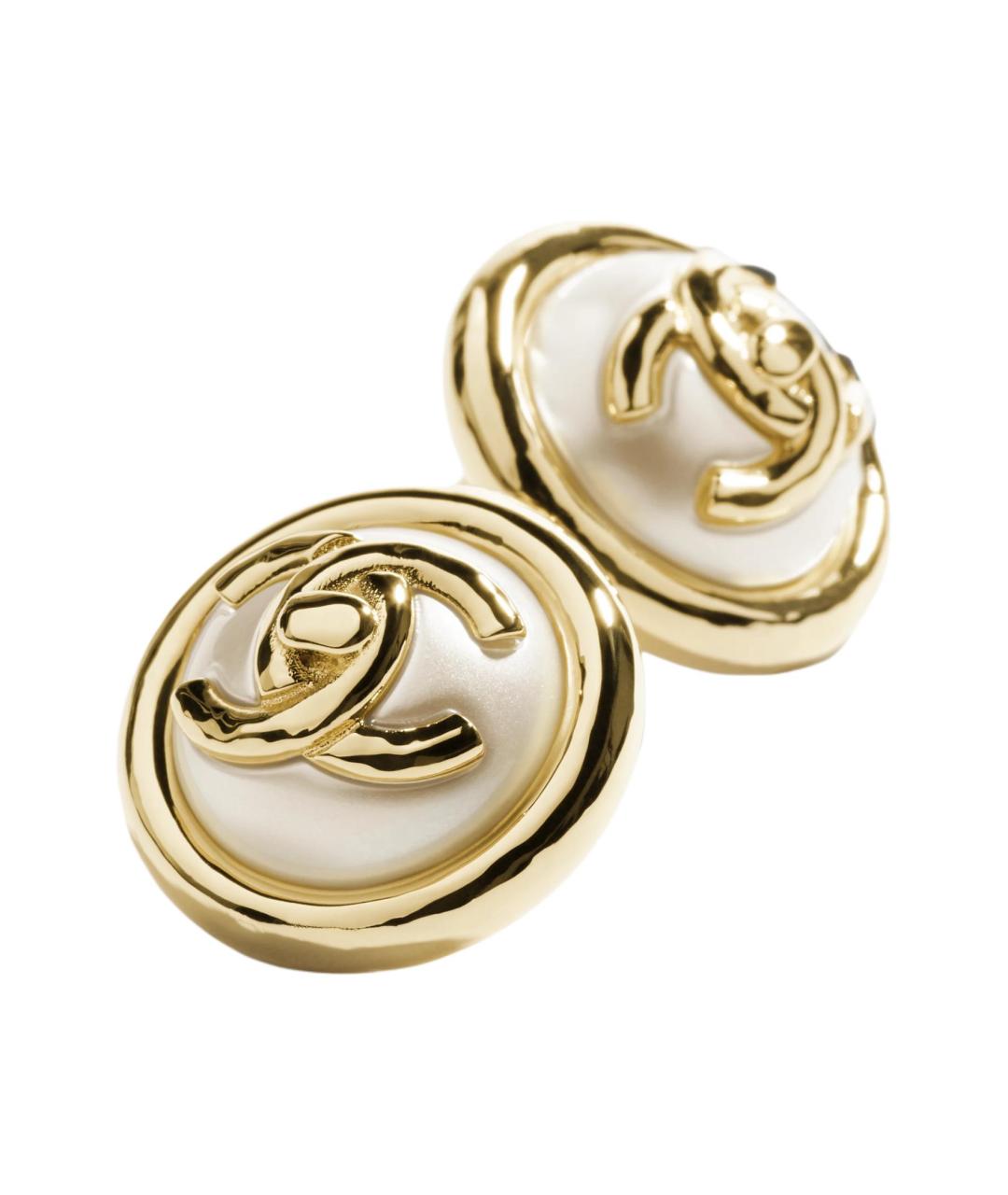 CHANEL Золотые латунные серьги, фото 2