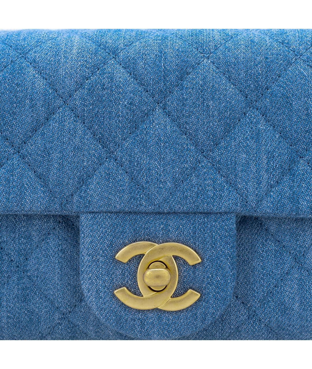 CHANEL Синяя деним сумка через плечо, фото 5