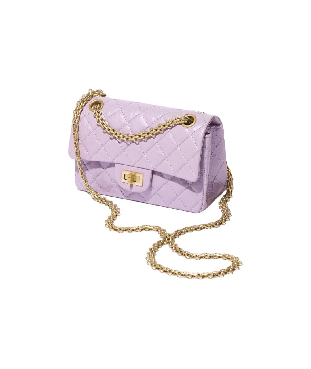 CHANEL Фиолетовая кожаная сумка через плечо, фото 3