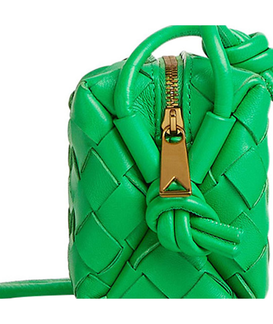 BOTTEGA VENETA Зеленая кожаная сумка через плечо, фото 5