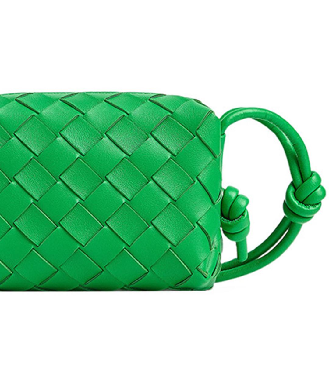 BOTTEGA VENETA Зеленая кожаная сумка через плечо, фото 4