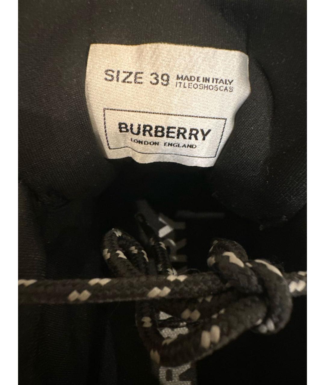 BURBERRY Черные текстильные кроссовки, фото 6