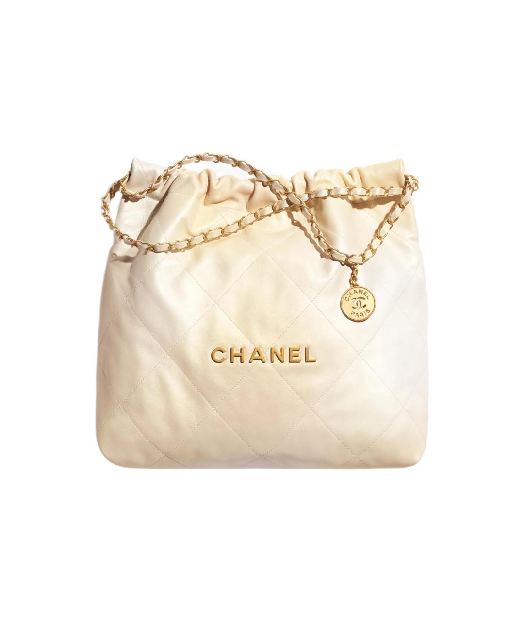 CHANEL Бежевая кожаная сумка через плечо, фото 1