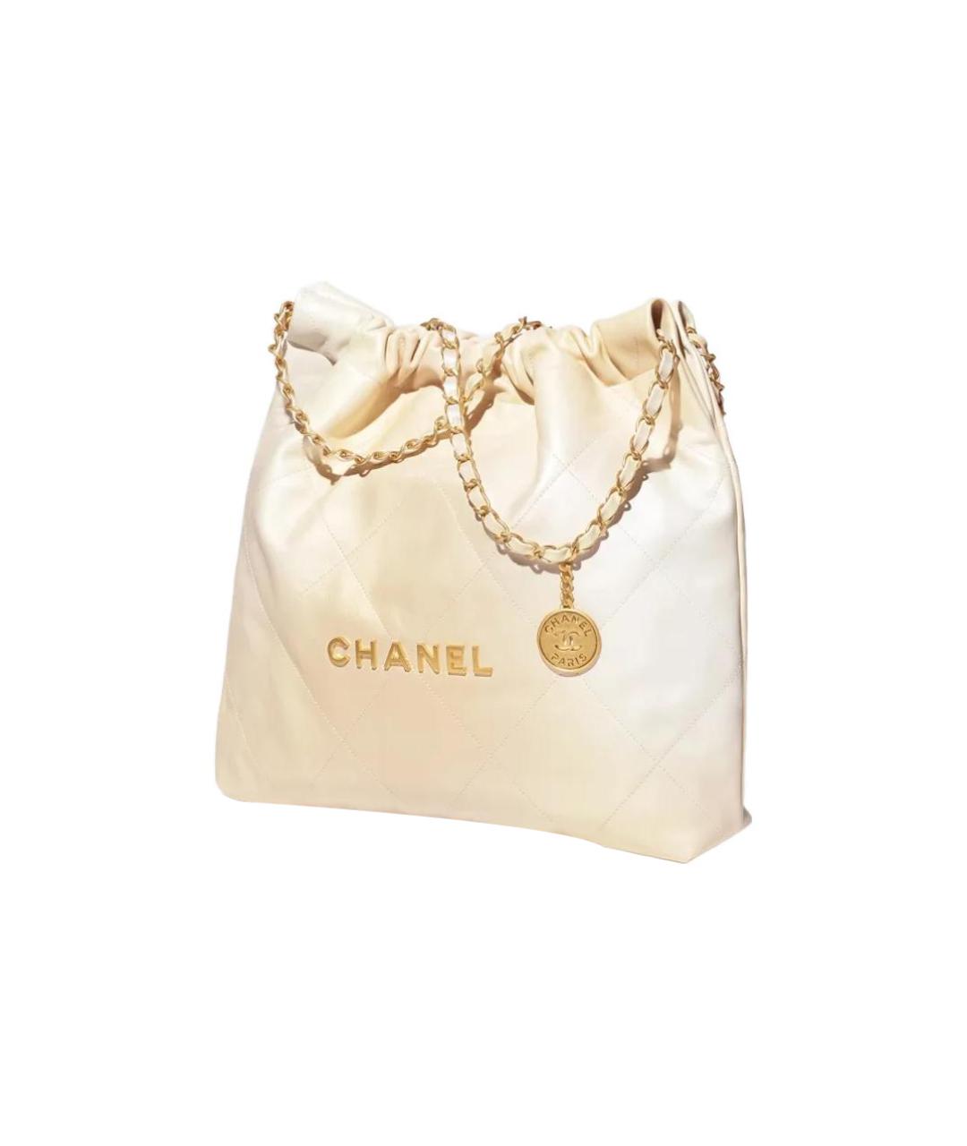 CHANEL Бежевая кожаная сумка через плечо, фото 3