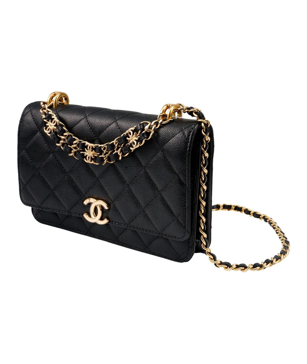 CHANEL Черная кожаная сумка через плечо, фото 3