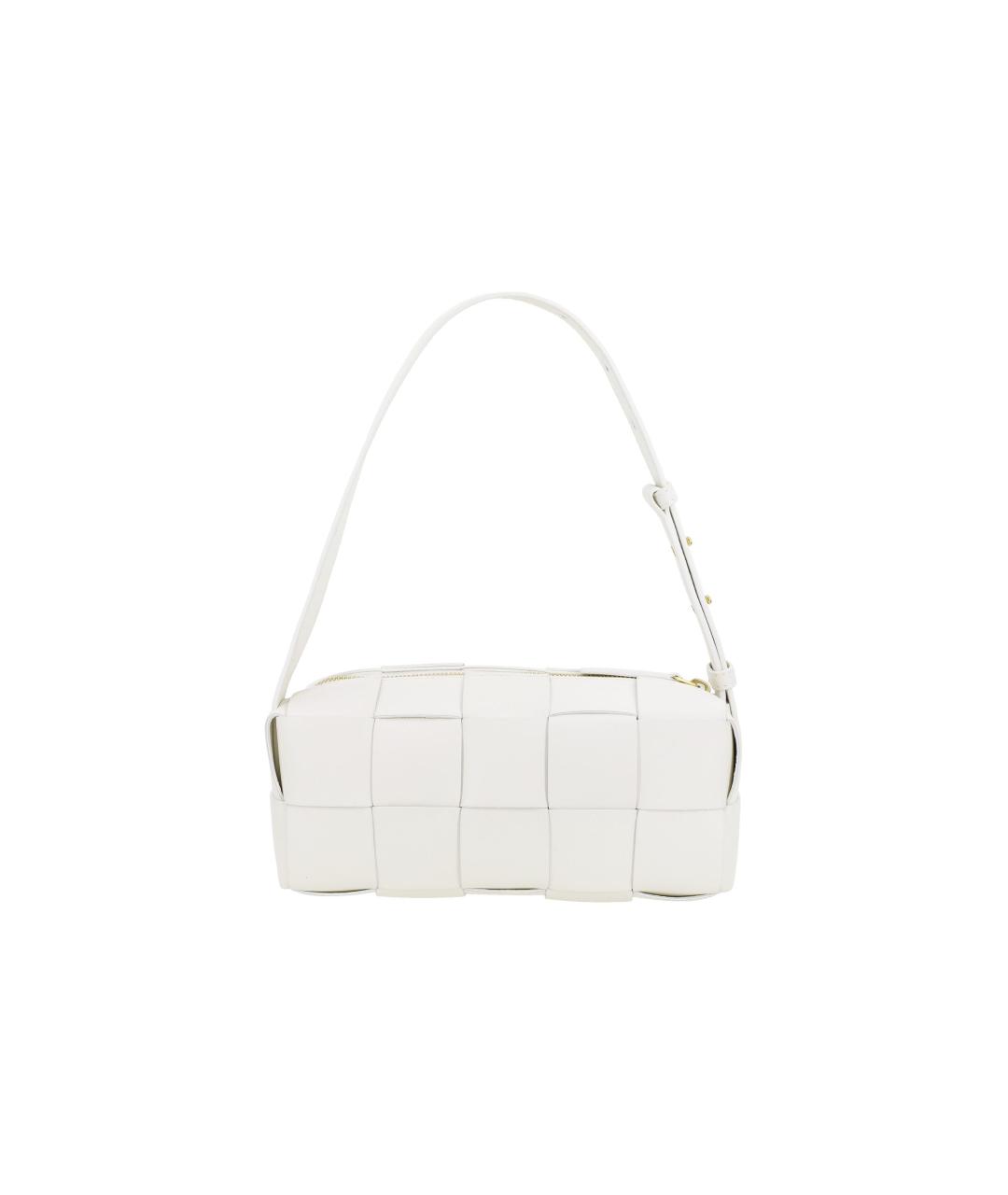 BOTTEGA VENETA Белая кожаная сумка через плечо, фото 1