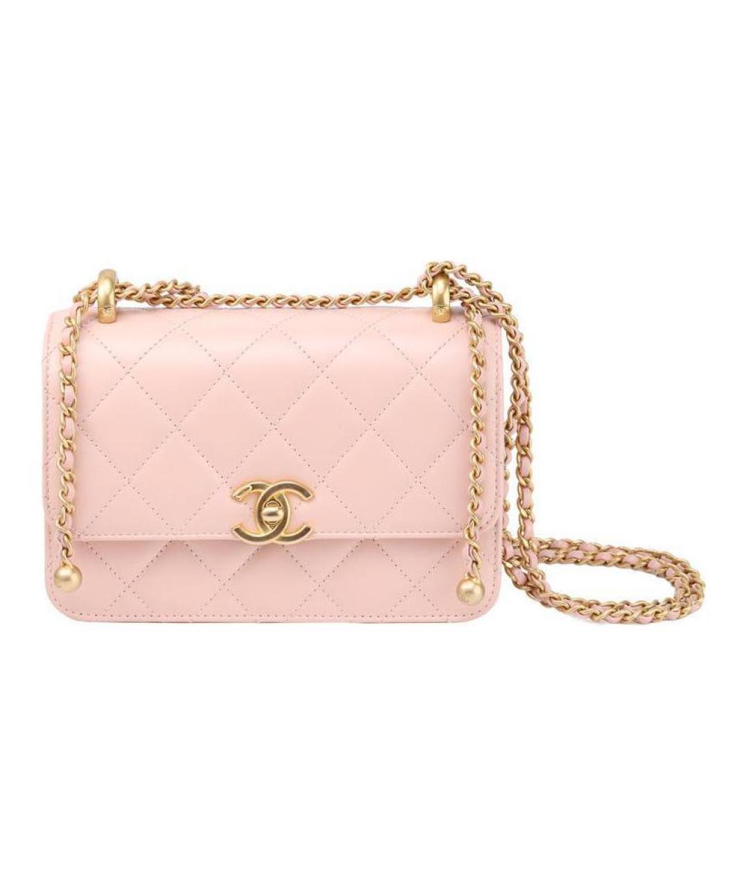 CHANEL Розовая кожаная сумка через плечо, фото 1