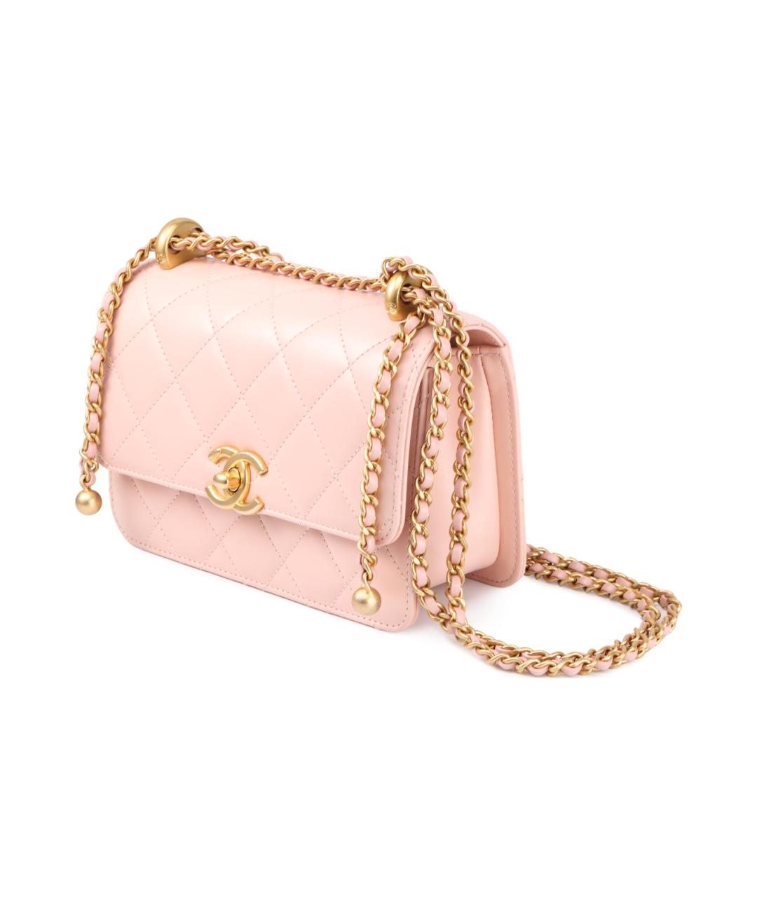 CHANEL Розовая кожаная сумка через плечо, фото 4