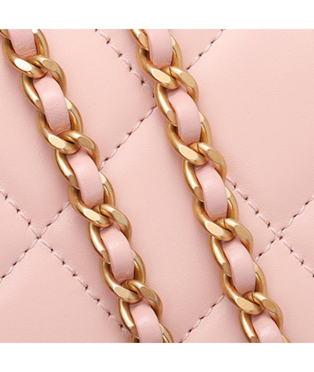 CHANEL Розовая кожаная сумка через плечо, фото 5