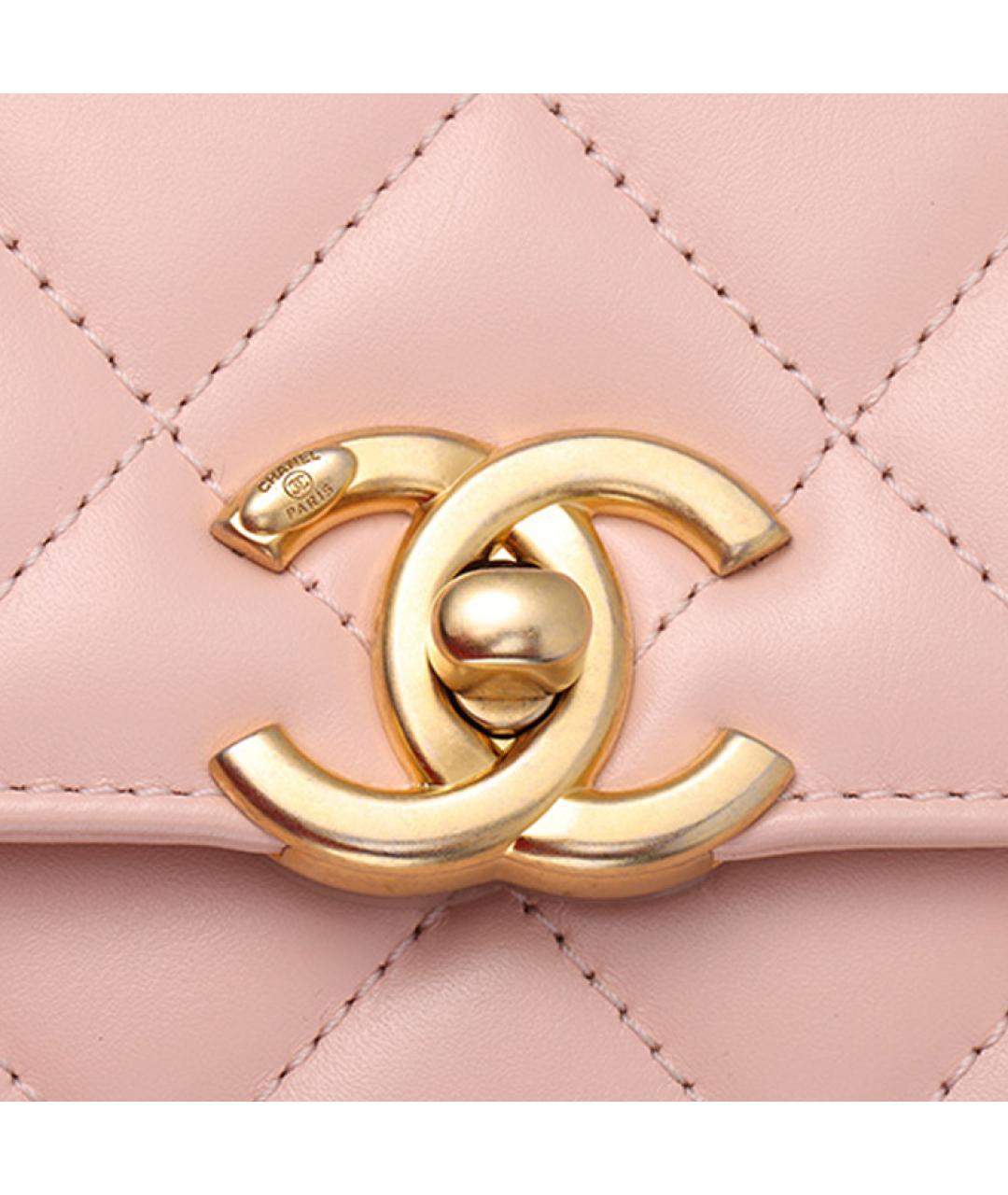 CHANEL Розовая кожаная сумка через плечо, фото 2