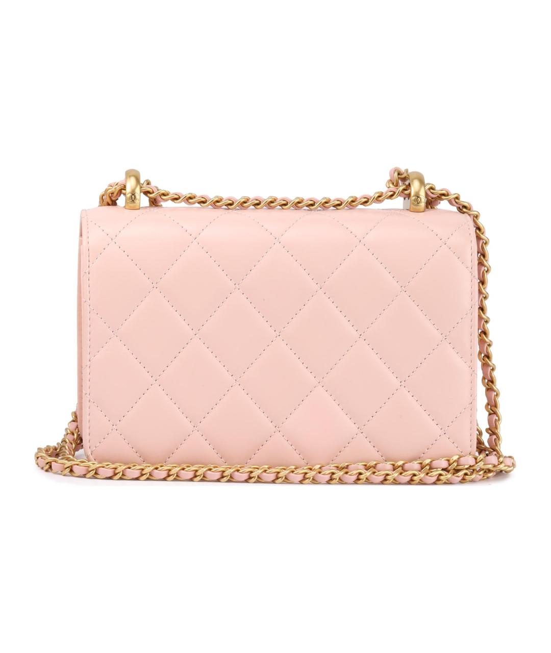 CHANEL Розовая кожаная сумка через плечо, фото 6