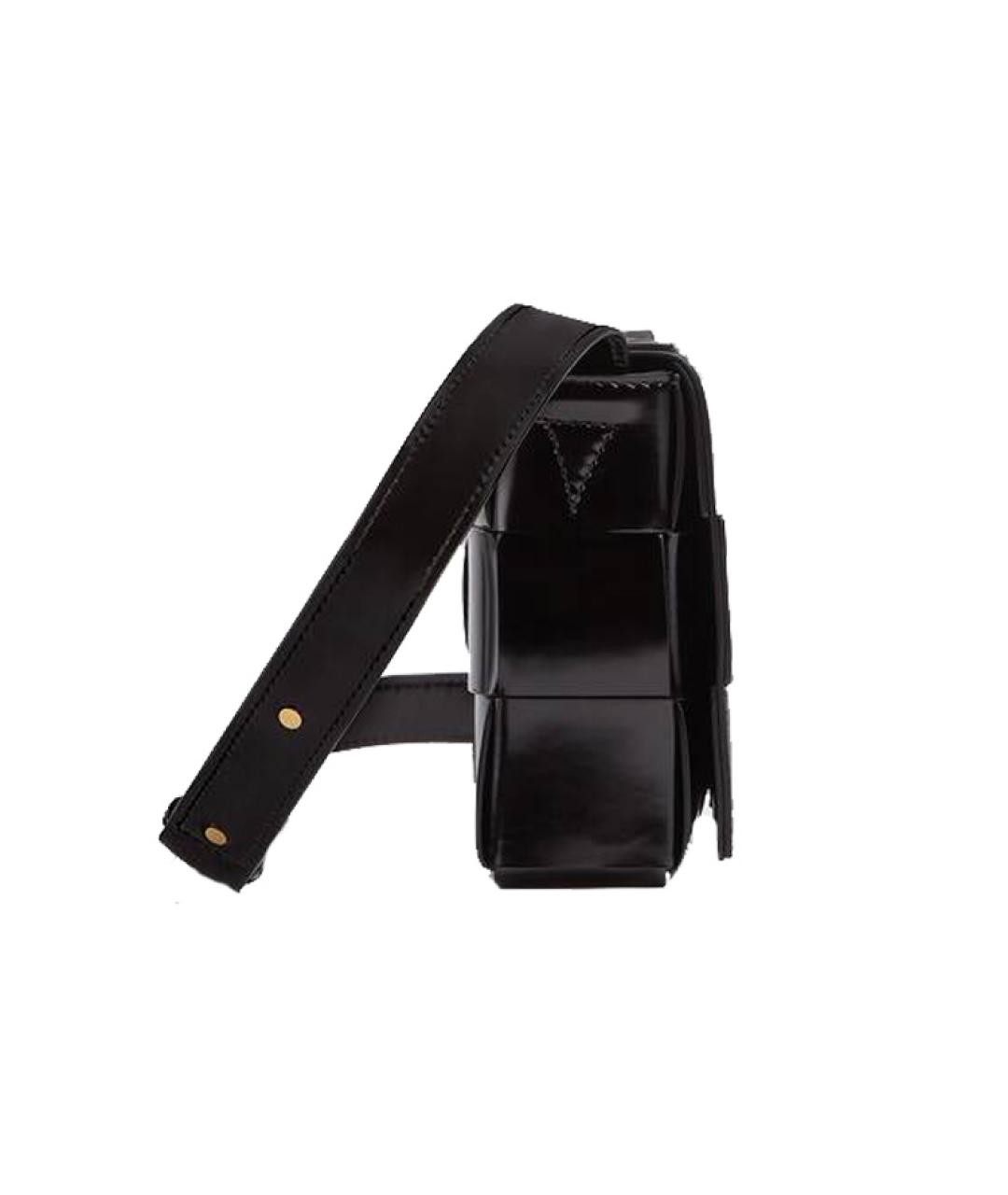 BOTTEGA VENETA Черная кожаная сумка через плечо, фото 4