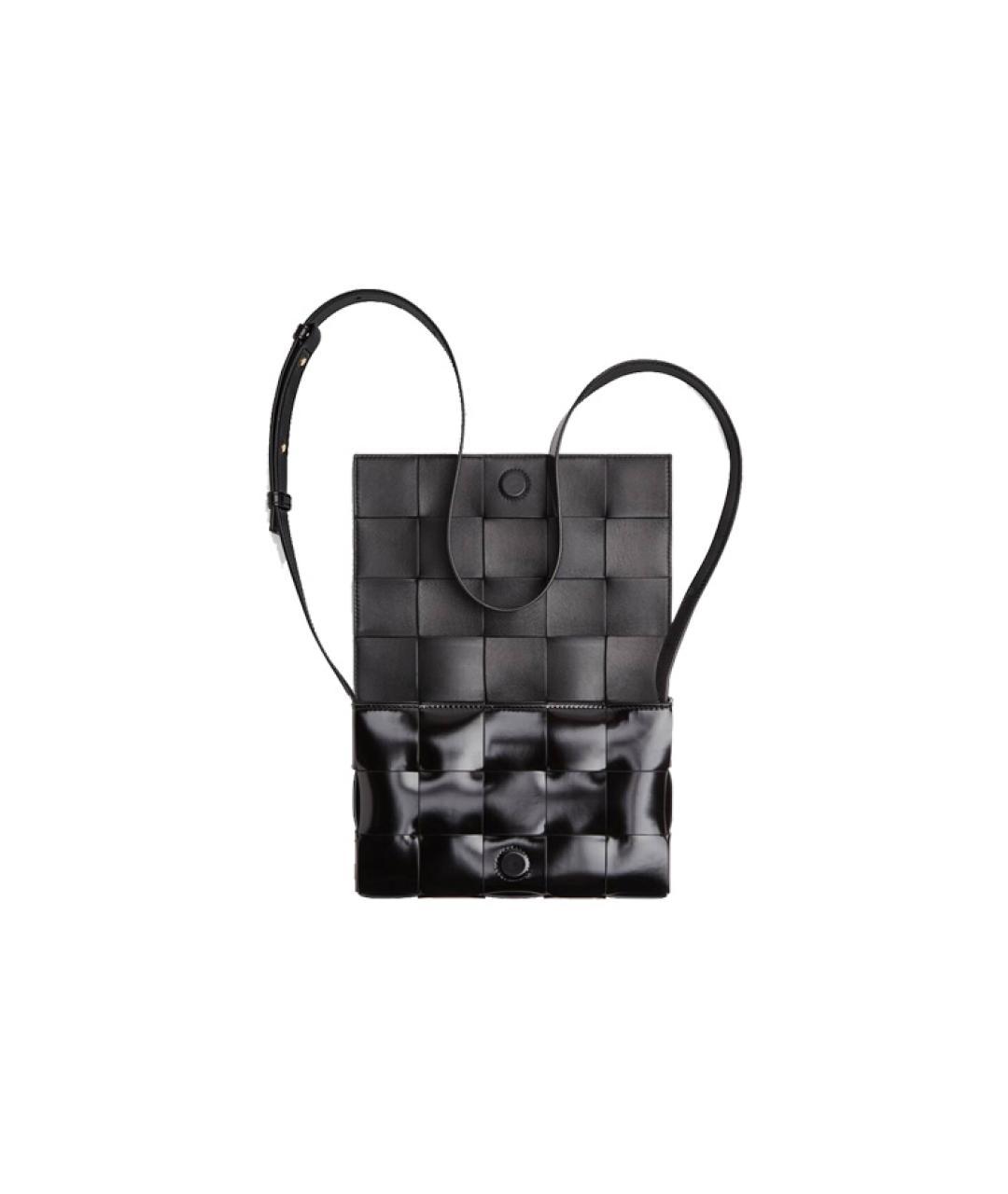 BOTTEGA VENETA Черная кожаная сумка через плечо, фото 2