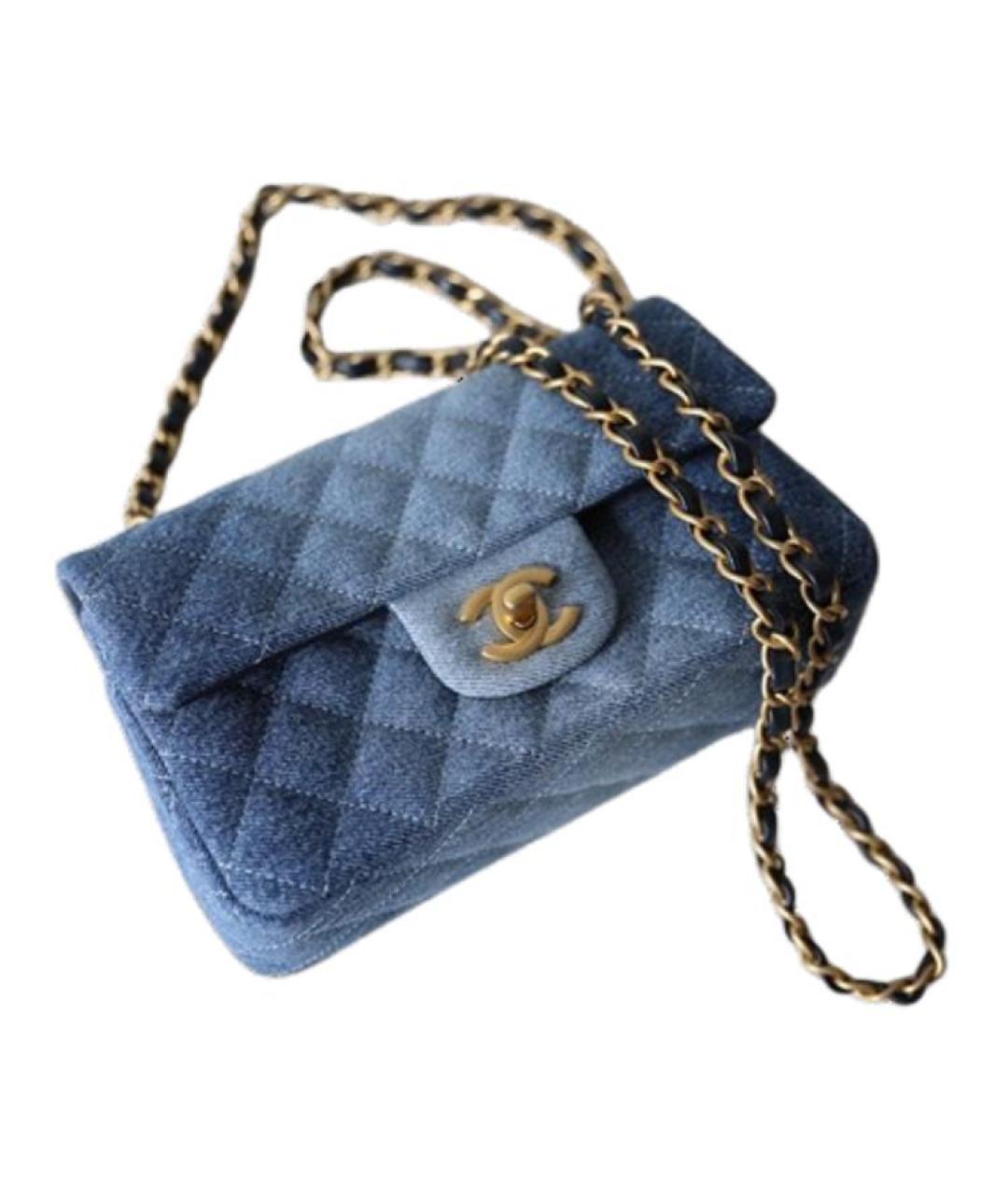 CHANEL Синяя деним сумка через плечо, фото 2