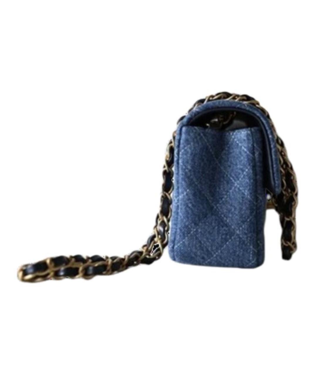 CHANEL Синяя деним сумка через плечо, фото 3
