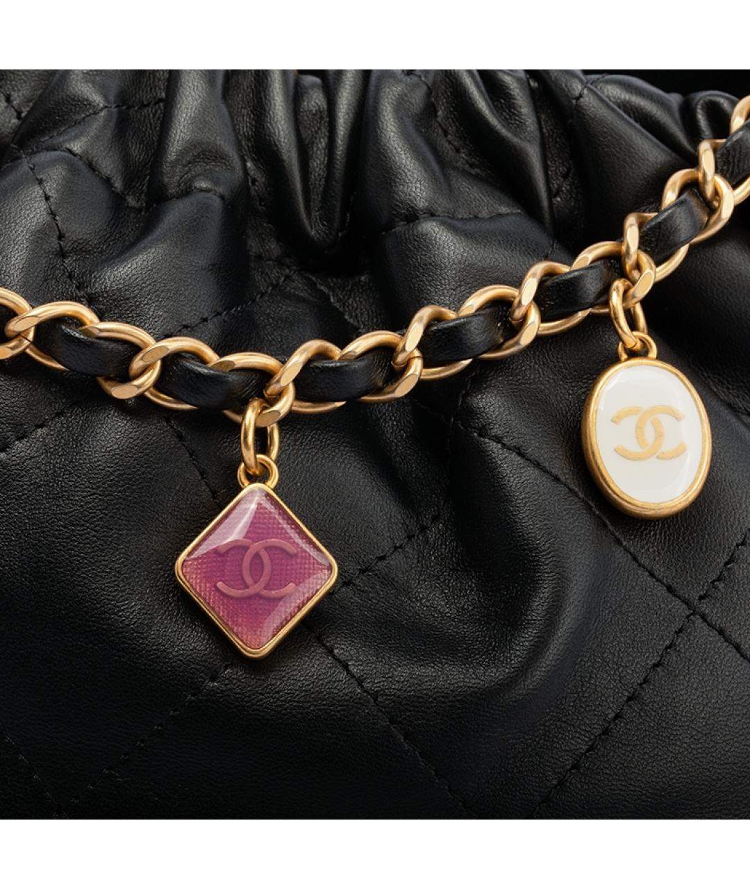 CHANEL Черная кожаная сумка через плечо, фото 6