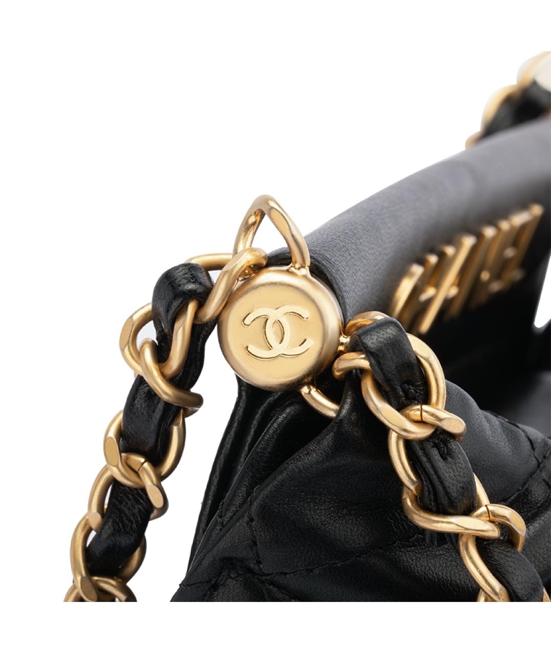 CHANEL Черная кожаная сумка через плечо, фото 5