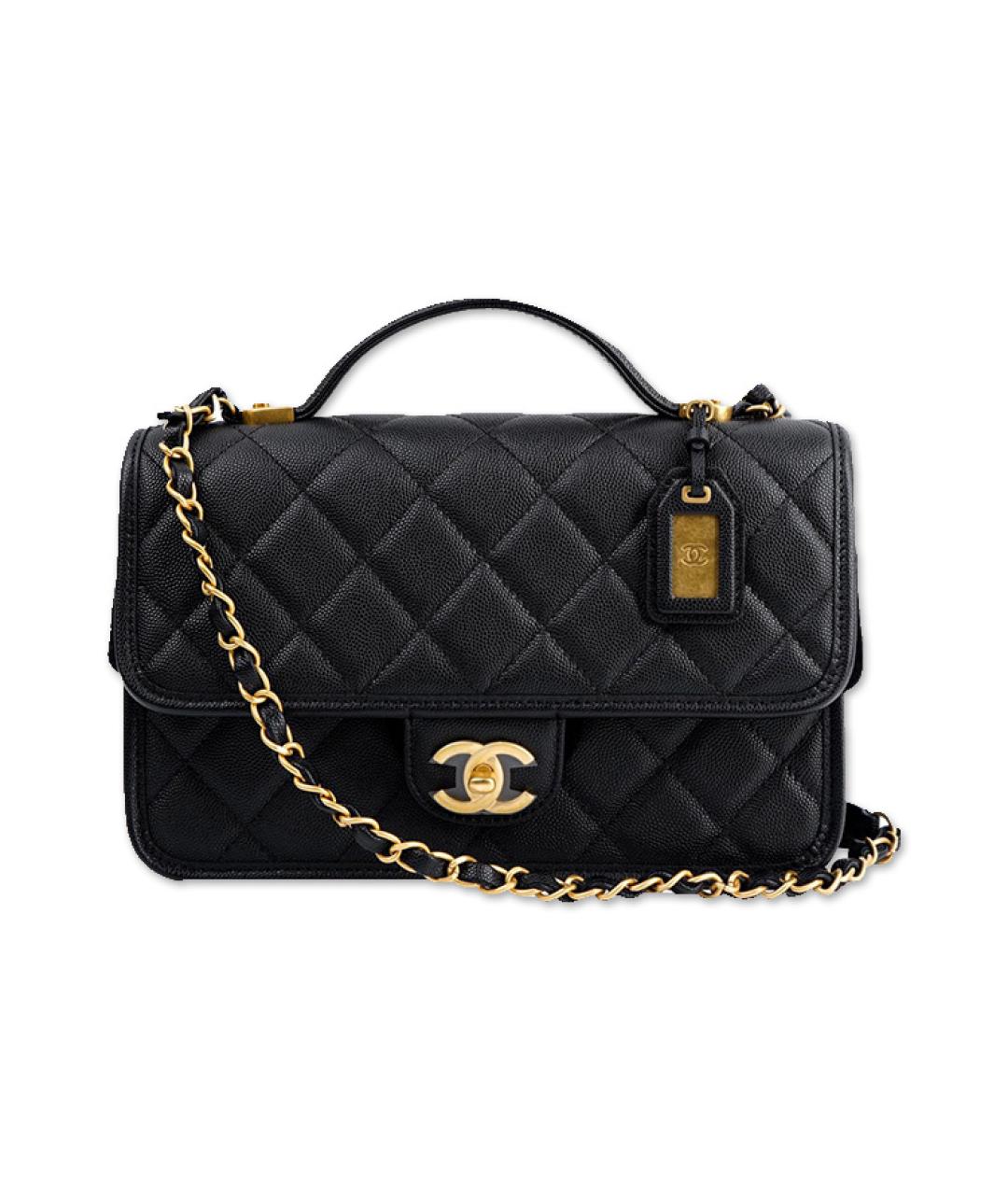 CHANEL Черная кожаная сумка через плечо, фото 1