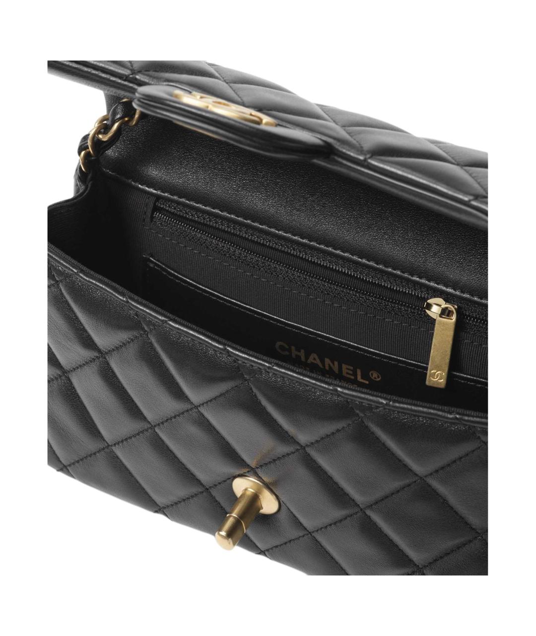 CHANEL Черная кожаная сумка через плечо, фото 4