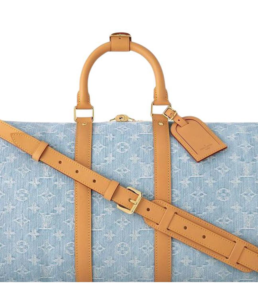 LOUIS VUITTON Голубая деним дорожная/спортивная сумка, фото 4