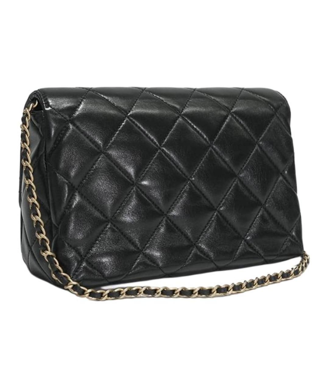 CHANEL Черная кожаная сумка через плечо, фото 6