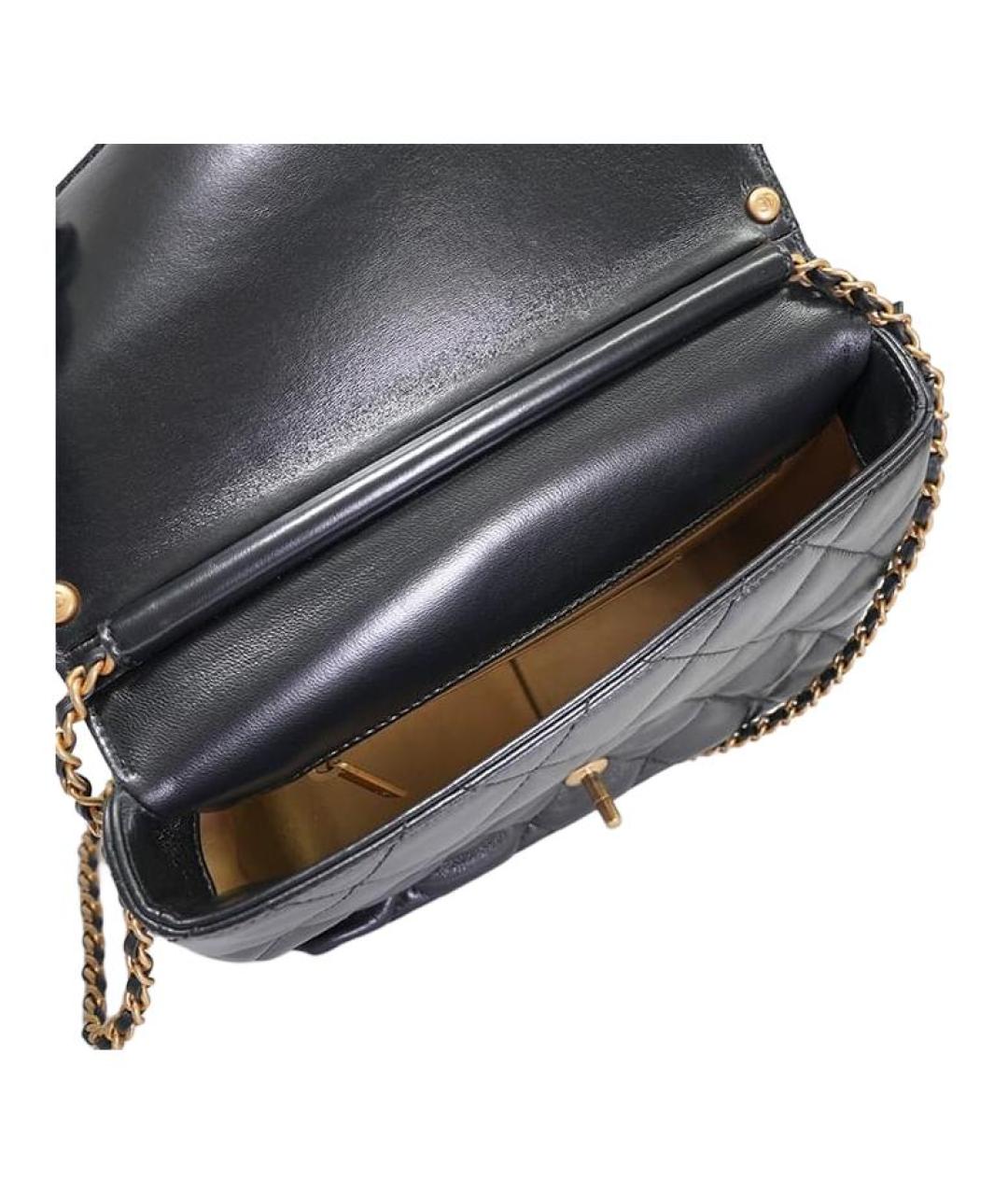 CHANEL Черная кожаная сумка через плечо, фото 8