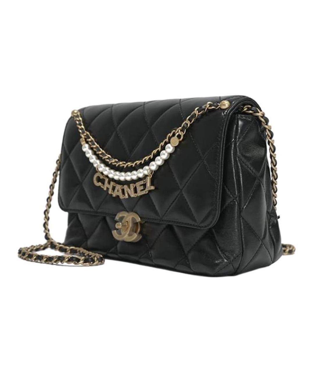 CHANEL Черная кожаная сумка через плечо, фото 2