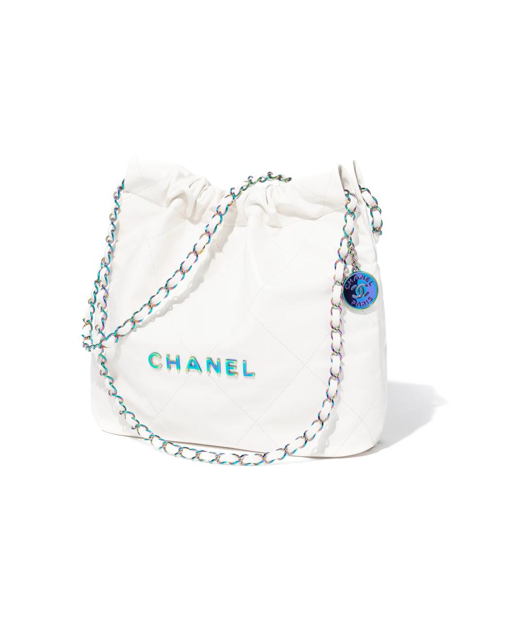 CHANEL Белая кожаная сумка через плечо, фото 4