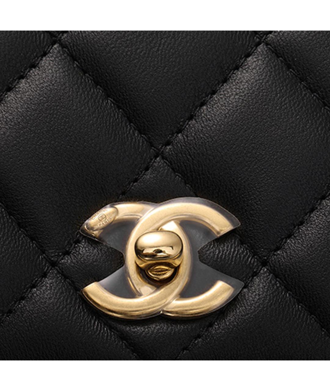 CHANEL Черная кожаная сумка через плечо, фото 4