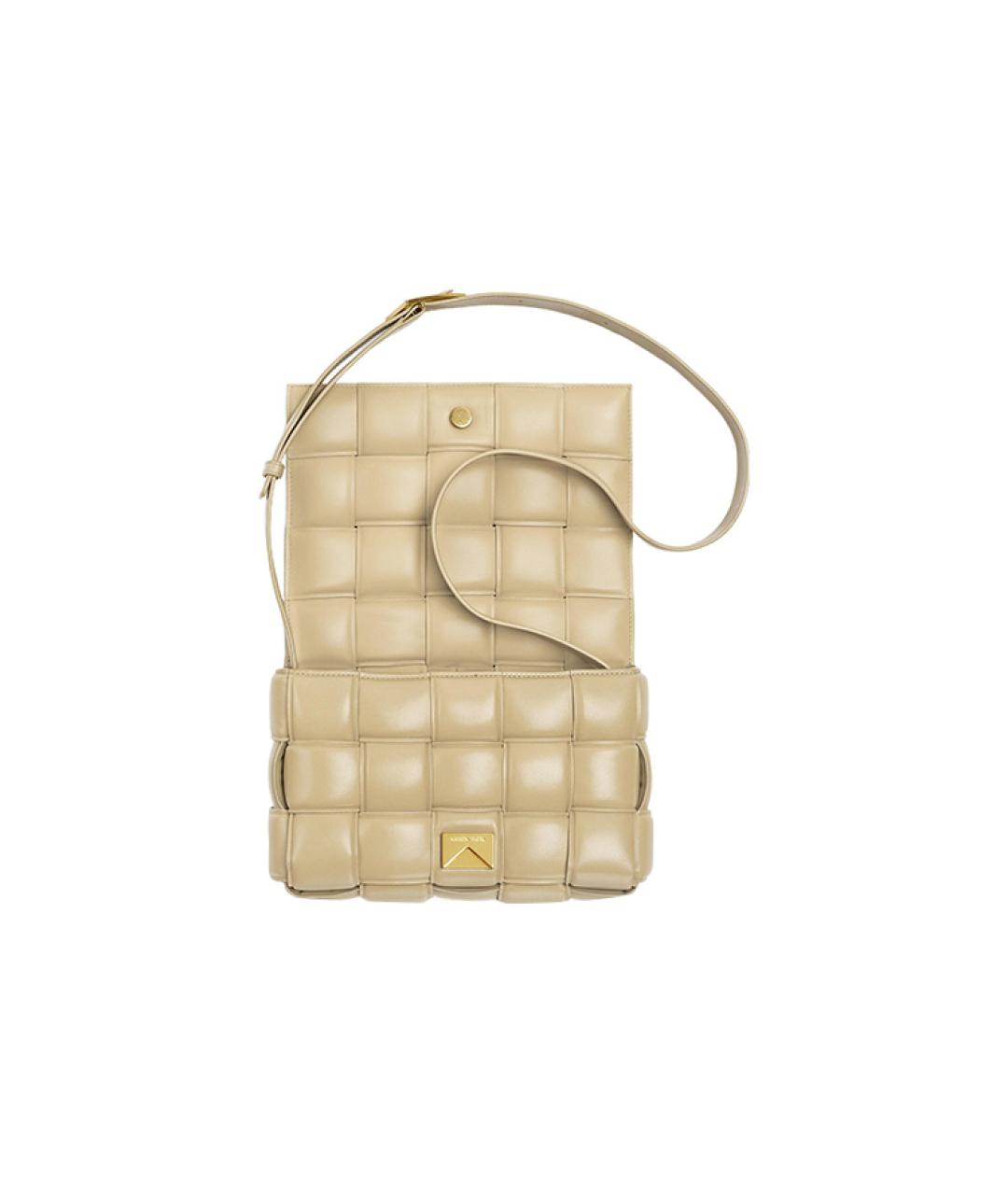 BOTTEGA VENETA Бежевая кожаная сумка через плечо, фото 3