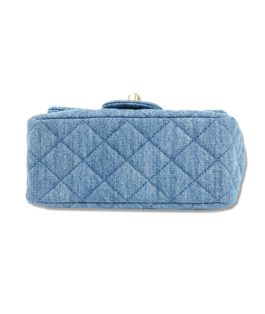 CHANEL Голубая деним сумка через плечо, фото 4