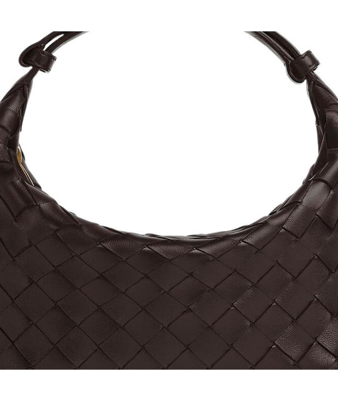 BOTTEGA VENETA Коричневая кожаная сумка через плечо, фото 4