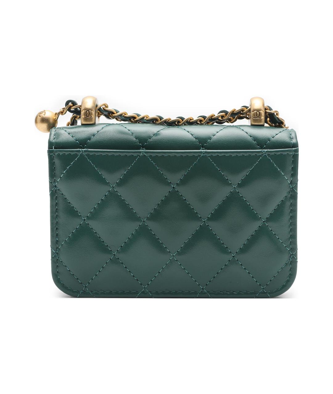 CHANEL Зеленая кожаная сумка через плечо, фото 4