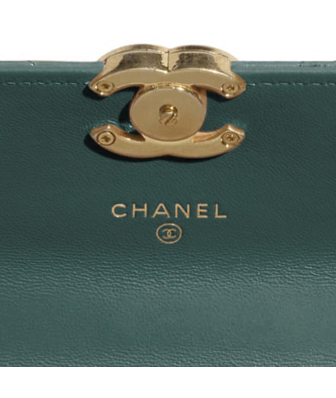 CHANEL Зеленая кожаная сумка через плечо, фото 5