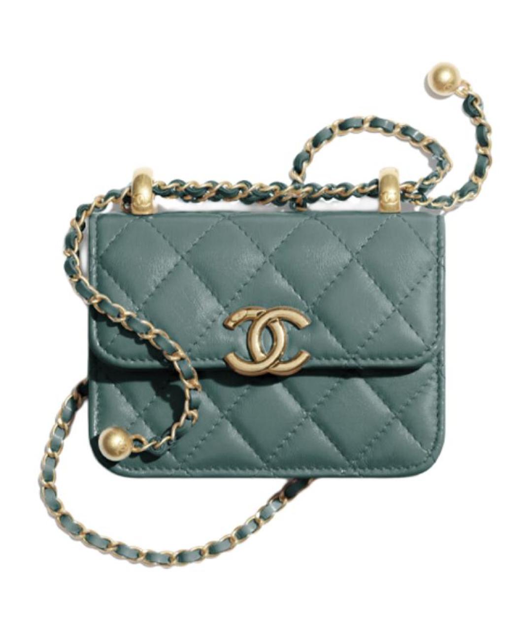 CHANEL Зеленая кожаная сумка через плечо, фото 1