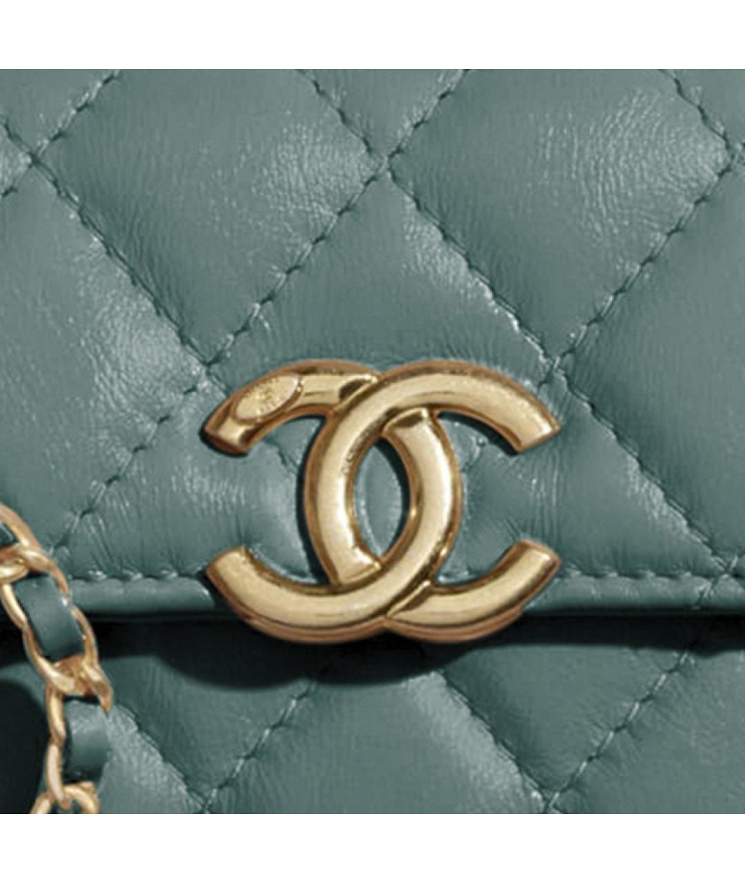 CHANEL Зеленая кожаная сумка через плечо, фото 6