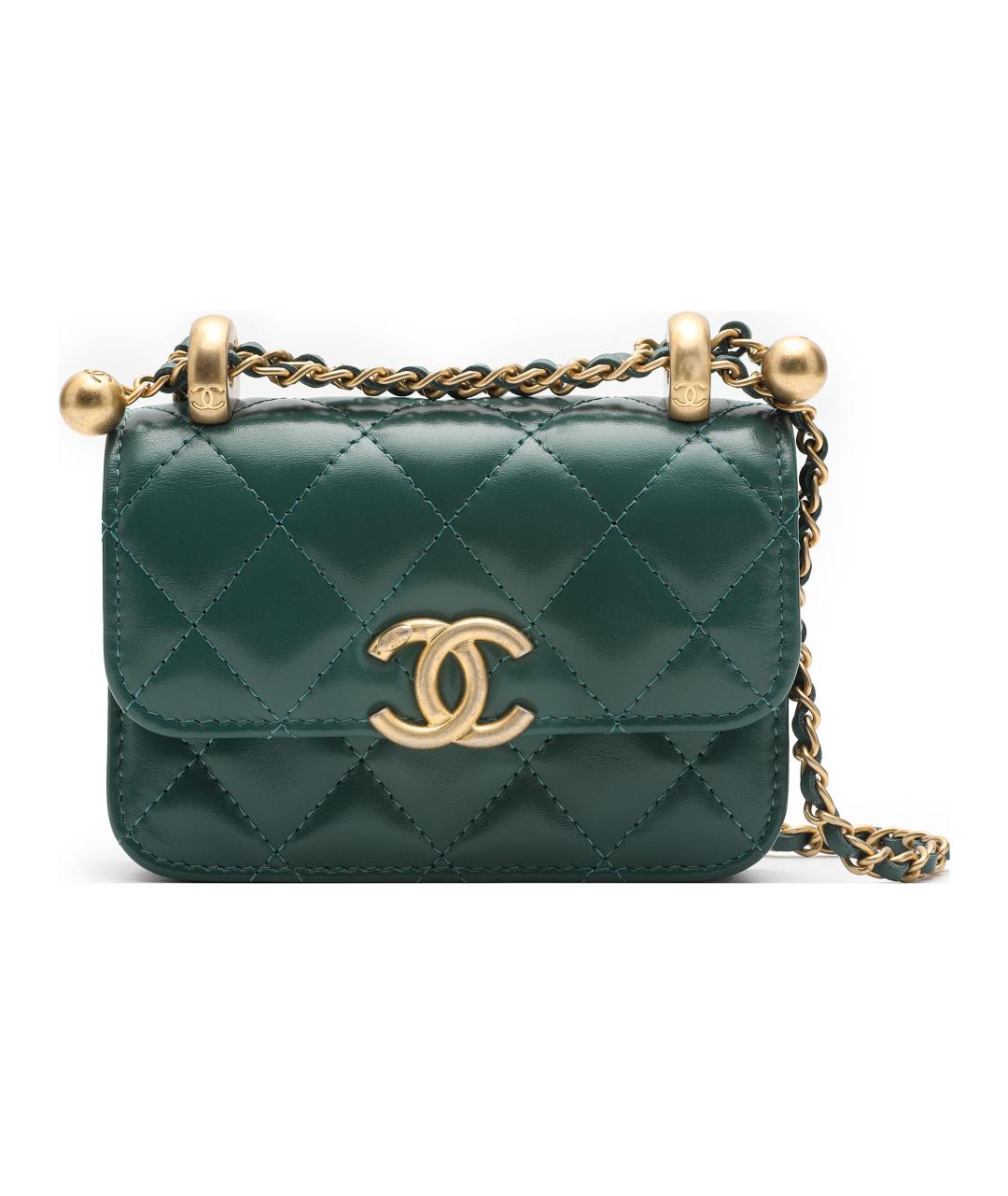 CHANEL Зеленая кожаная сумка через плечо, фото 3